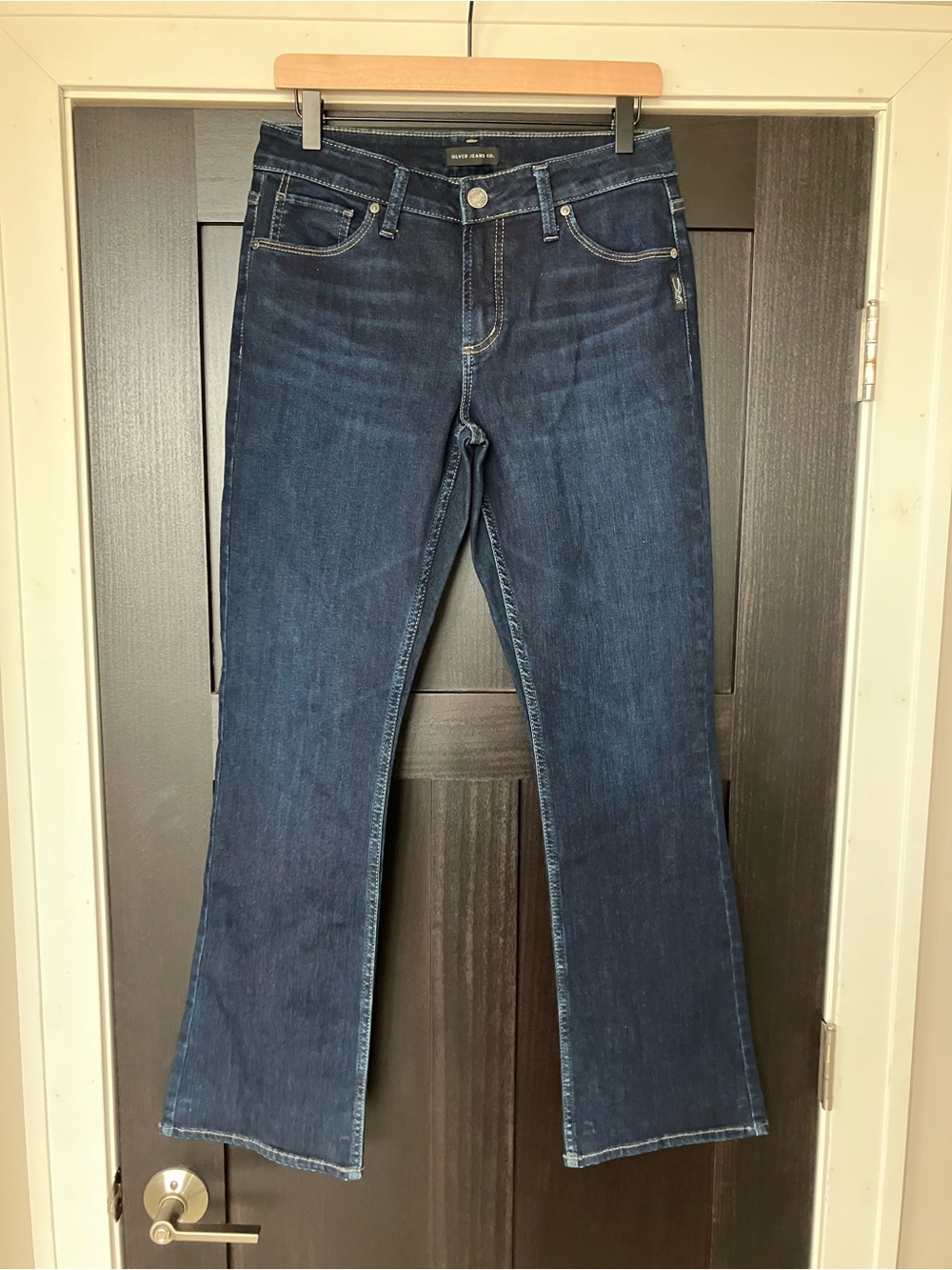 Silver Dark Blue Women's Avery Slim Boot Jeans - Classic Denim